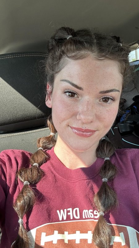 Freckles and bubble braids today